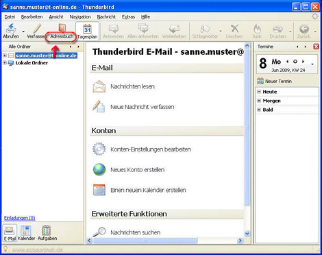 Thunderbird Import Kontakte 01