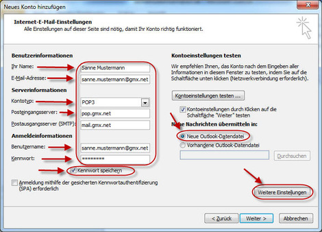 04 Outlook 2010 GMX E Mail Konten