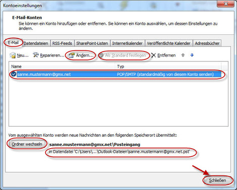 16 Outlook 2010 GMX E Mail Konten