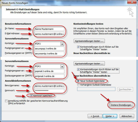 04 Outlook 2010 t online E Mail Konten
