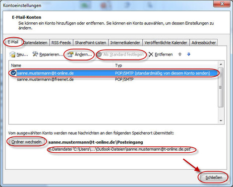 16 Outlook 2010 t online E Mail Konten