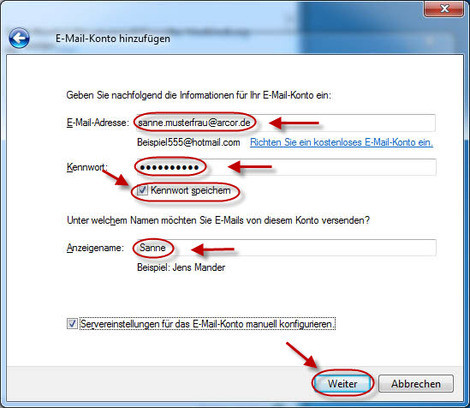 04 Windows Live Mail Arcor E Mail Konten