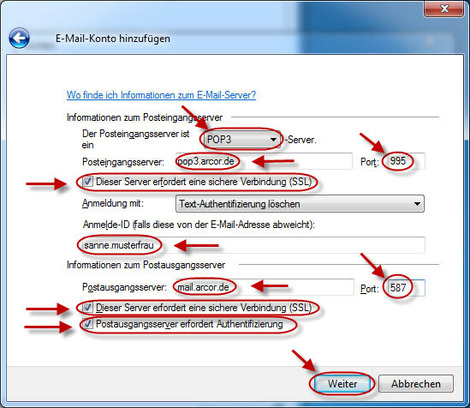 05 Windows Live Mail Arcor E Mail Konten