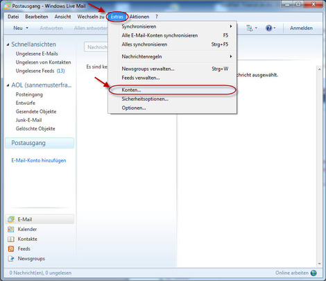 01 Windows Live Mail Web de E Mail Konten