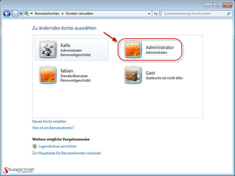 07 Windows 7 Benutzerkonten Konten verwalten