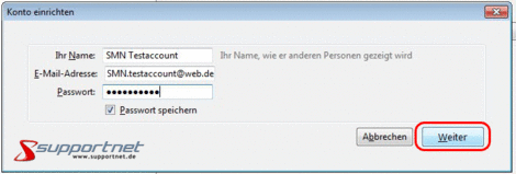 02 Thunderbird 3 IMAP E Mail Konto fuer Web de Konto einrichten