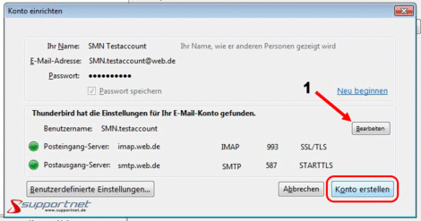 03 Thunderbird 3 IMAP E Mail Konto fuer Web de Konto bearbeiten 03 Thunderbird 3 IMAP E Mail Konto fuer Web de Konto bearbeiten