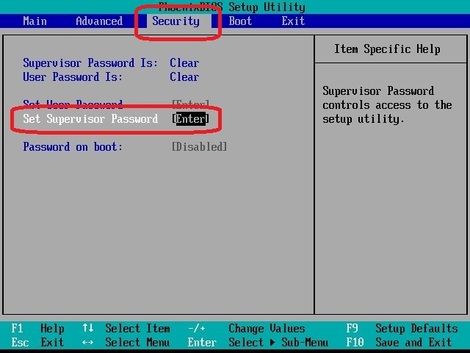 04 Wie kommt man ins BIOS Menue  Security