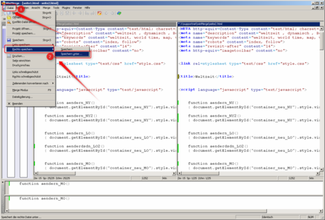 09 Textdateien und Ordner vergleichen mit WinMerge Zeile Speichern
