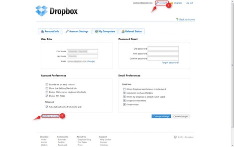 01 so loeschen sie ihren account auf dropbox