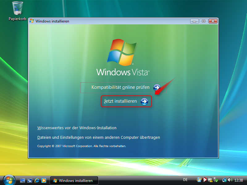 Vista Reparaturinstallation