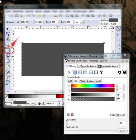 34 Inkscape Logo erstellen Rechteck einzeichnen